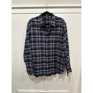 Theory Plaid Flannel Button Down Shirt Size XL